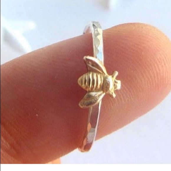 🐝 Queen Bee hammered stamped .925 rings - Picture 6 of 8
